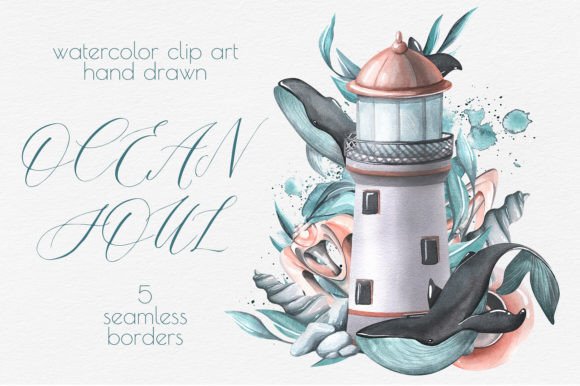 Download Sea Whales Borders Watercolor Clipart - Art Collection