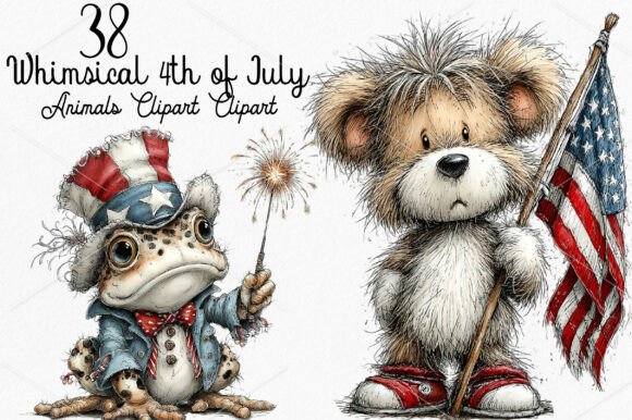 Download Whimsical 4th of July Animals Clipart - Art Collection