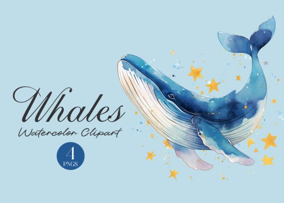 Download Watercolor Whales Clipart - Art Collection