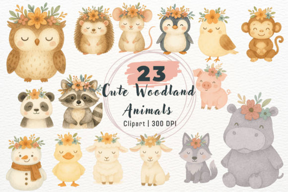 Download Watercolor Cute Woodland Animals Clipart - Art Collection