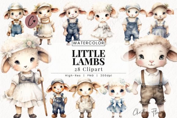 Download Watercolor Little Lambs Clipart - Art Collection