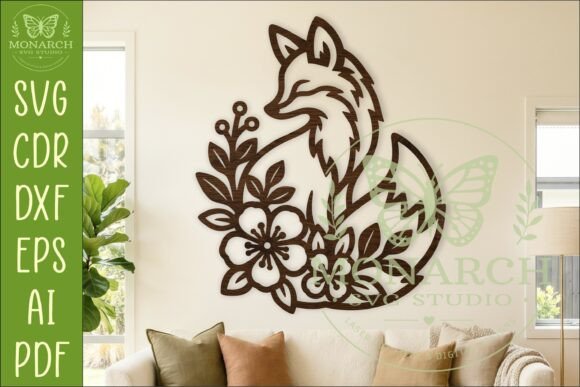Download Floral Fox Wall Art SVG, Woodland Fox - Art Collection
