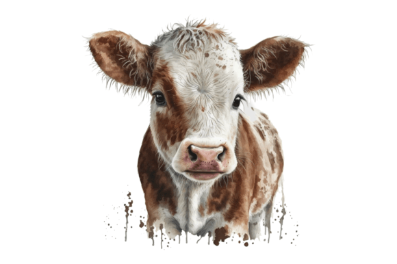 Download Watercolor Baby Cow Clipart Png Design - Art Collection
