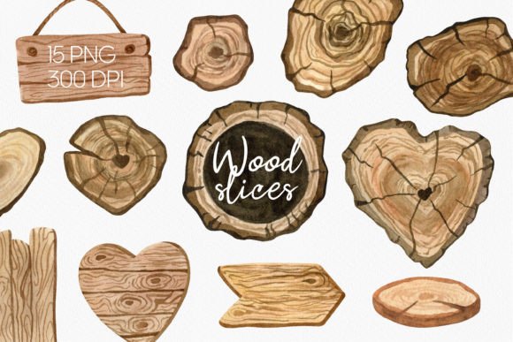 Download Watercolor Wood Slices Clipart - Art Collection