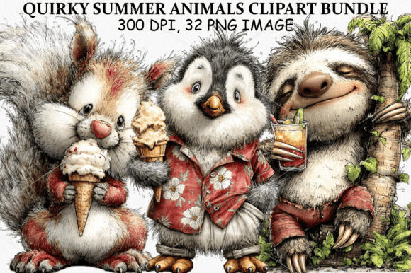 Download Quirky Summer Animals Clipart Bundle - Premium Resources