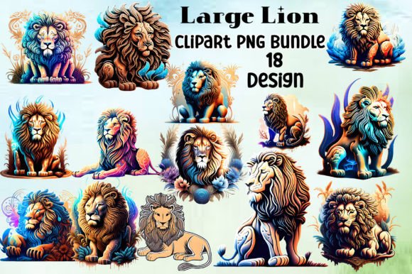 Download Large Lion Clipart PNG Bundle - Art Collection