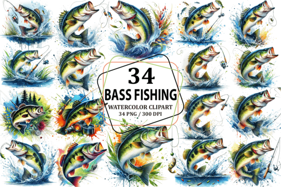 Download Bass Fishing Clipart Sublimation PNG - Art Collection