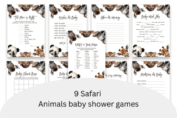 Download African Animals Baby Shower Games - African Collection