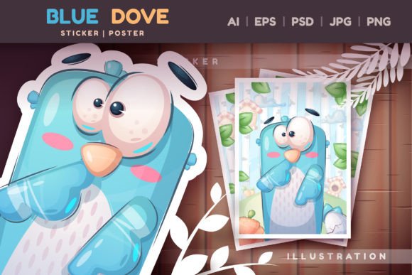 Download Blue Dove Animal Sticker | Cartoons PNG - Art Collection