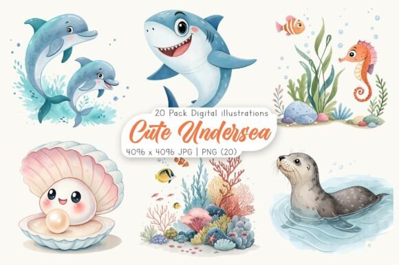 Download Watercolor Cute Undersea Clipart - Art Collection