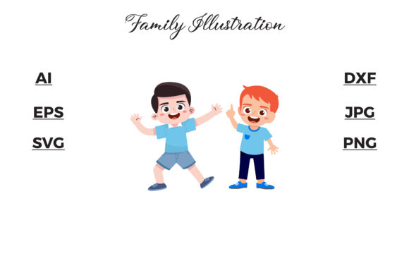 Download Family Two Children Illustration Arts - Art Collection