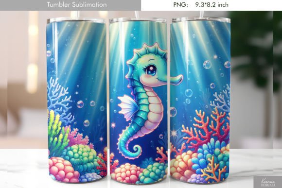 Download Cartoon Seahorse Tumbler Sublimation - Art Collection