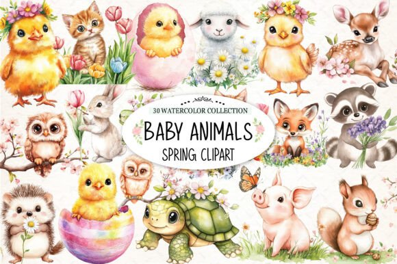 Download Cute Baby Animal Spring Clipart - Art Collection