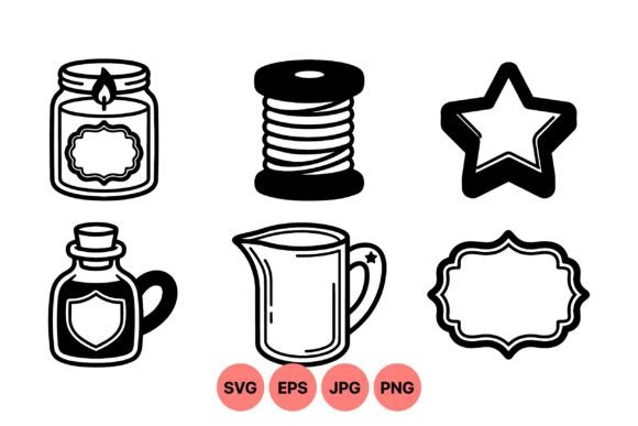 Download Vintage Craft Supply Clipart Pack - Art Collection