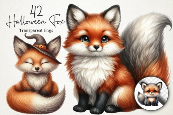 Download Cute Halloween Fox Clipart PNG - Art Collection