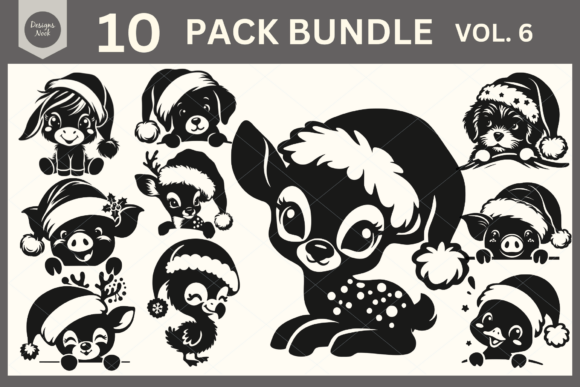 Download Santa Animals SVG Clipart Silhouette PNG - Art Collection
