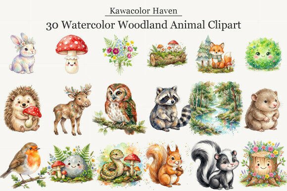 Download Watercolor Woodland Animal Clipart - Art Collection