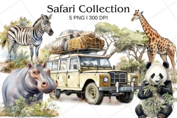 Download Animal Safari Watercolor Clipart - Art Collection