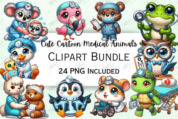 Download Cute Cartoon Medical Animals Clipart - Art Collection