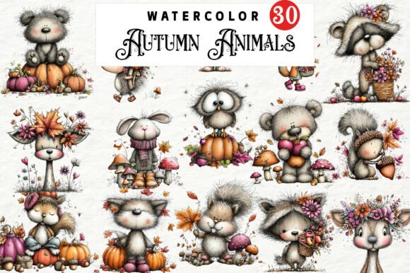 Download Whimsical Autumn Animals Clipart - Art Collection