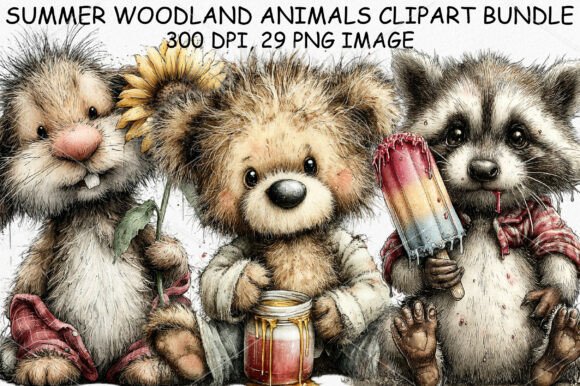 Download Summer Woodland Animals Clipart Bundle - Art Collection