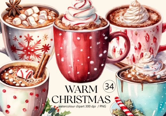 Download Warm Christmas Watercolour Clipart PNG - Art Collection