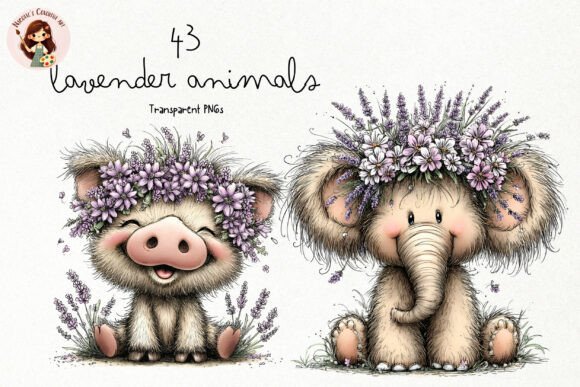 Download Cute Lavender Animals PNG Clipart - Art Collection