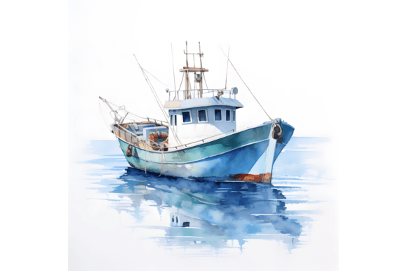 Download Watercolor Fishing Boat Clipart - Art Collection