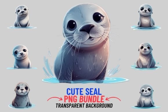 Download Cute Seal 12 PNG Clipart Bundle - Art Collection