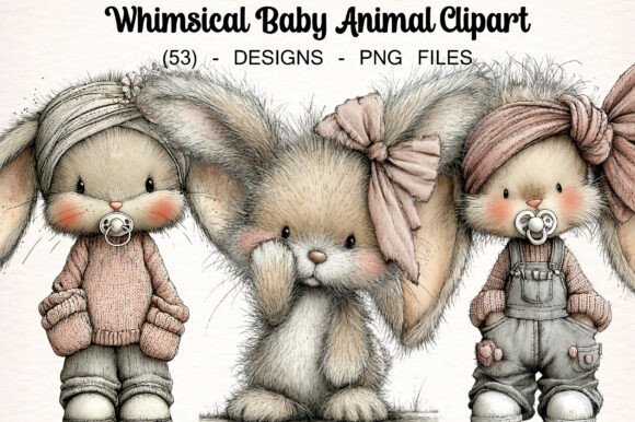 Download Whimsical Baby Animal Clipart - Art Collection
