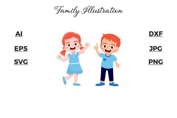 Download Family Two Children Illustration Arts - Art Collection