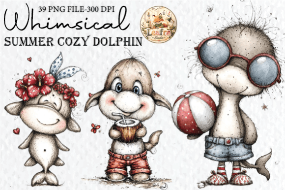 Download Whimsical Summer Cozy Dolphin Clipart - Art Collection