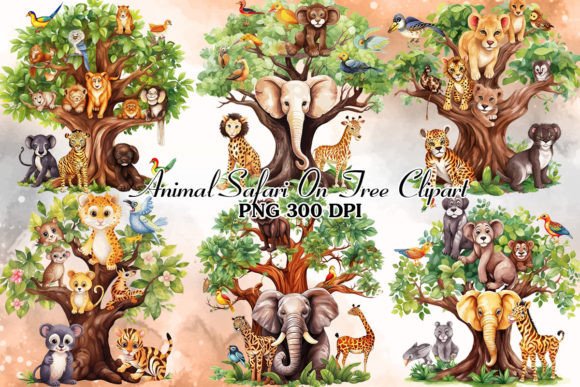 Download Animal Safari Watercolor Clipart Bundle - Art Collection