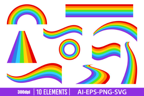Download Rainbow Clipart Set - Art Collection