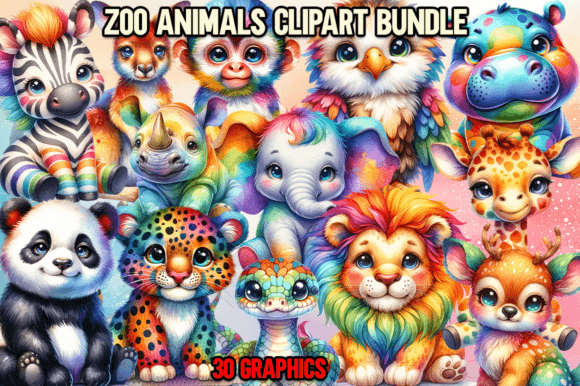 Download Zoo Animals Clipart Bundle - Art Collection
