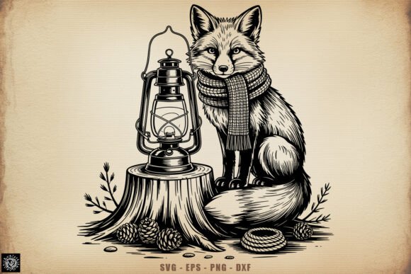 Download Cozy Woodland Fox Winter Lantern SVG - Cozy woodland Collection