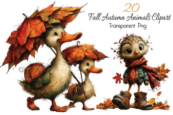 Download Whimsical Fall Autumn Animals Clipart - Art Collection