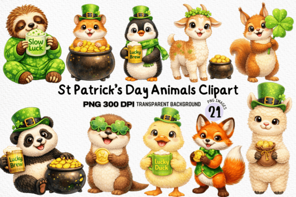 Download St Patrick’s Day Cute Animals Clipart - Art Collection