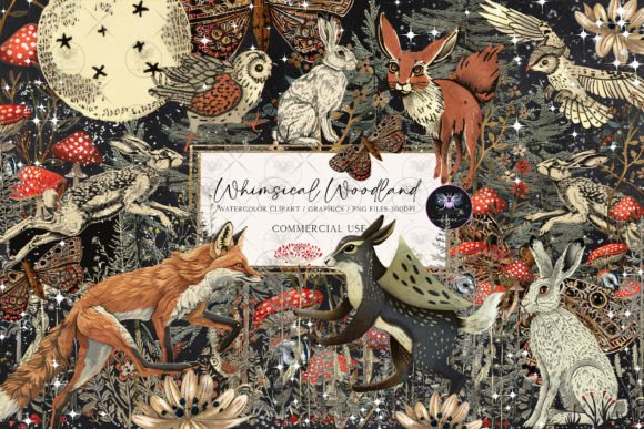 Download Woodland Animals Whimsical Clipart - Art Collection