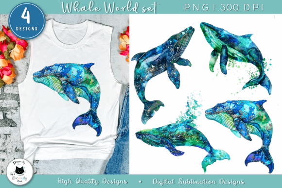 Download Glittery Whales Animal Clipart - Art Collection