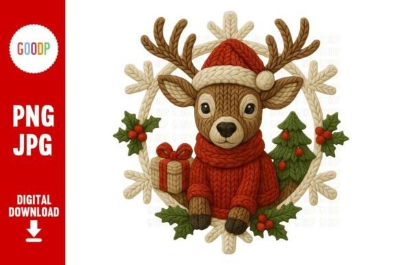 Download Crochet Reindeer Wreath Clipart - Art Collection