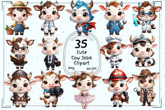 Download 35 Cute Cow Jobs Clipart - Art Collection