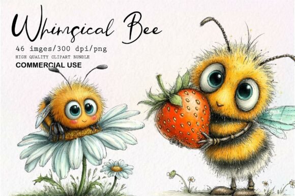 Download Whimsical Bee Clipart PNG - Art Collection