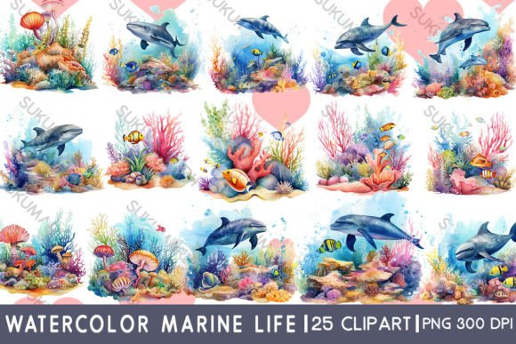Download Watercolor Marine Life Clipart - Art Collection
