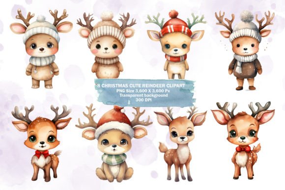Download Watercolor Cute Reindeer PNG Clipart - Art Collection