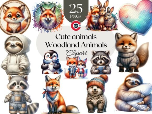 Download Cute Woodland Baby Animals Clipart - Art Collection