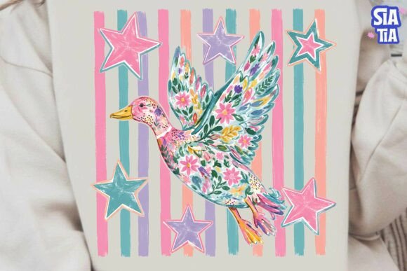Download Floral Duck Stars Stripes PNG Clipart - Art Collection