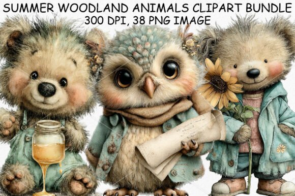 Download Summer Woodland Animals Clipart Bundle - Premium Bundle