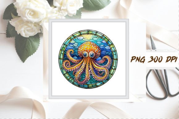 Download Stained Glass Octopus Sublimation Art - Art Collection