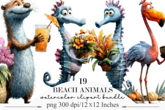 Download Beach Animals Whimsical Clipart - Art Collection